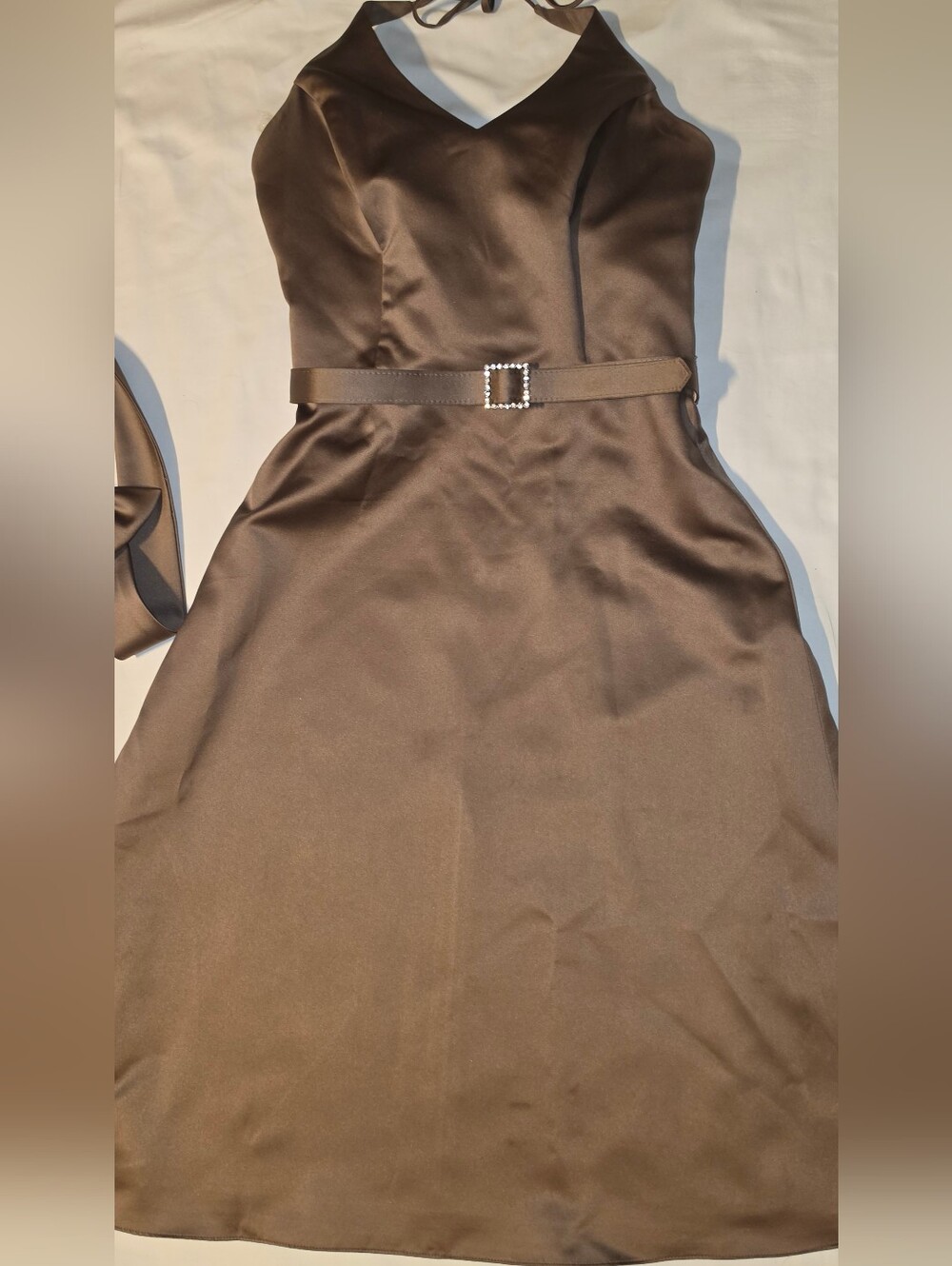 Alfred Angelo MOCHA LINED POLYESTER FITTED THEN FLARED